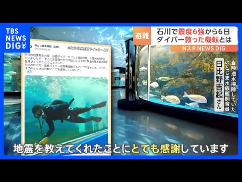 “ダイバーさん逃げて！”地震に見舞われた「のとじま水族館」で潜水掃除をしていた飼育員を救ったお客さんの“とっさの行動”｜TBS NEWS DIG