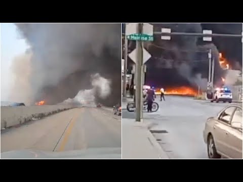 'The road's falling': Philly drivers capture heavy flames before I-95 collapse