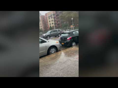 RAW: Cars stranded in floodwater on Prospect Expressway in Brooklyn