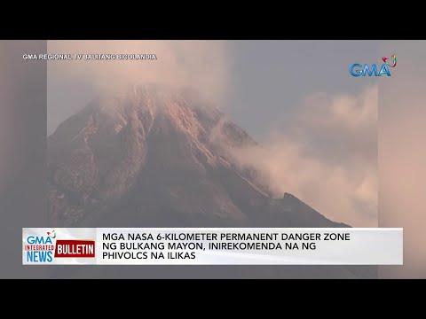 Mga nasa 6-kilometer permanent danger zone ng bulkang Mayon... | GMA Integrated News Bulletin