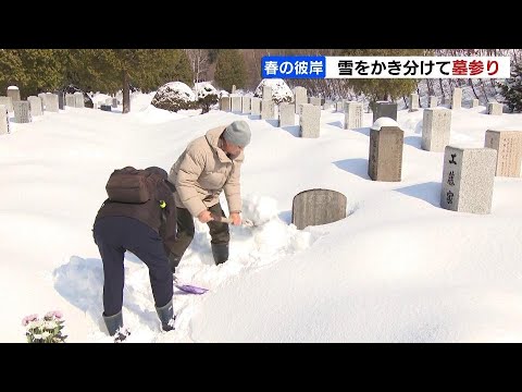 彼岸の中日、墓参りは“雪かき”から…札幌市の積雪70センチ超は平年の約1.5倍「雪かきに時間かかりました。皆、健康に楽しくやってるよって報告」