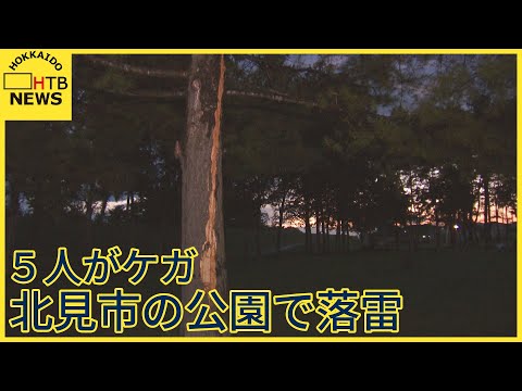 北見市の常盤公園で落雷があり、５人がけがで病院に搬送される　北見北斗高校の行事の関係者