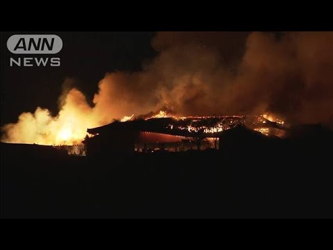 沖縄・首里城の正殿と北殿が全焼　南殿にも延焼(19/10/31)