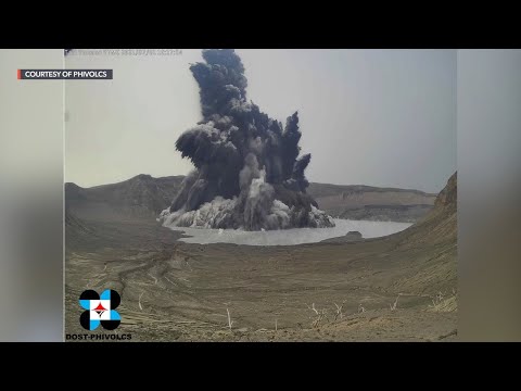 Phreatomagmatic eruption of Taal Volcano on Thursday, July 1, 2021