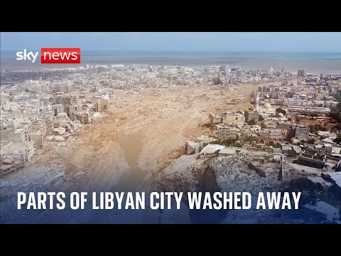 Libya floods: Devastation in Derna as parts of city are washed away