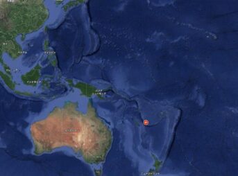 南太平洋 ロイヤルティ諸島南東付近でM7.0の地震