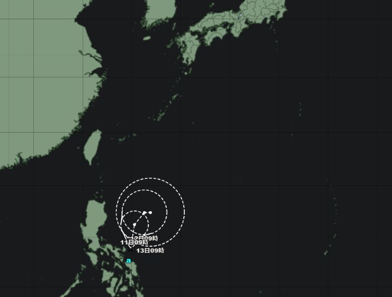 フィリピンの東で解析された熱帯低気圧が台風に発達する見込み｜2022年12月10日10時08分気象庁発表