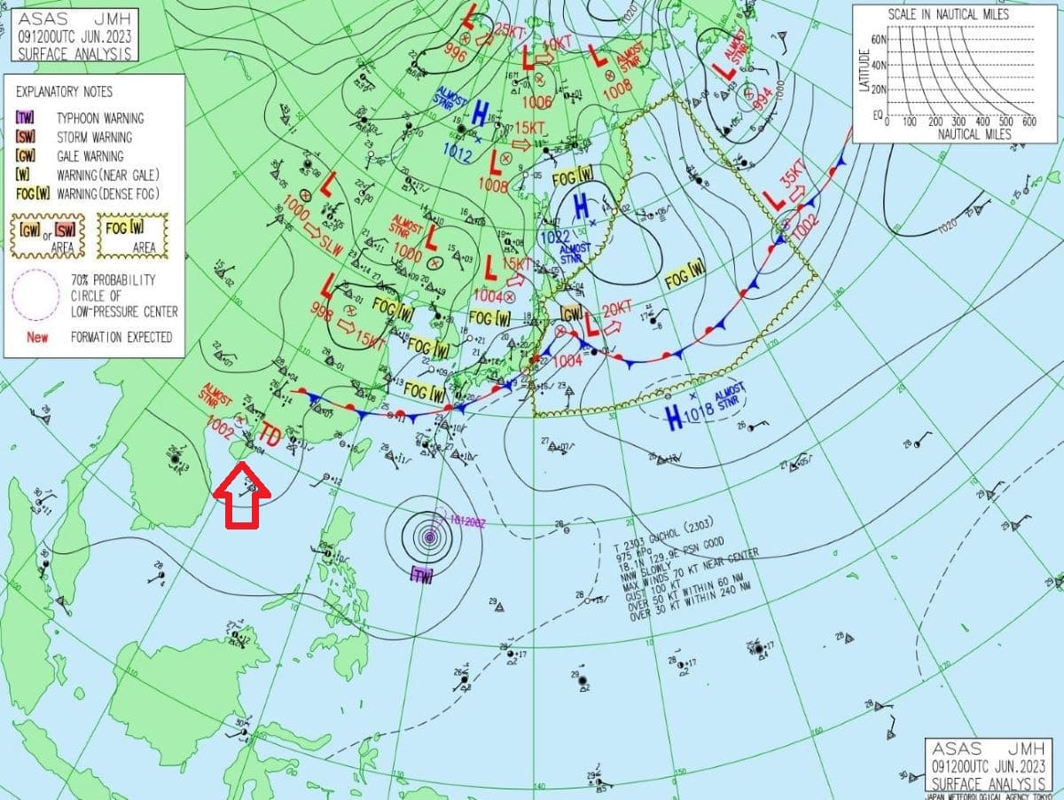 熱帯低気圧 気象庁 天気図