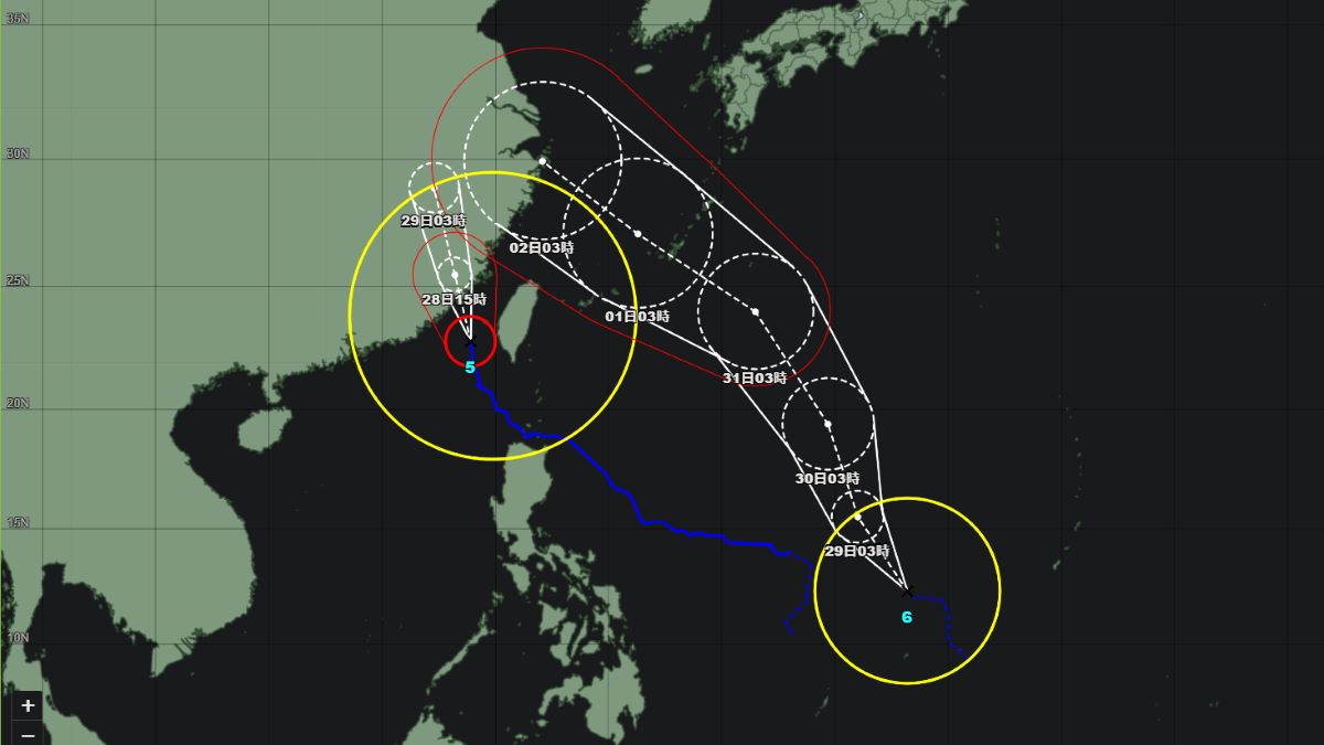 令和5年 台風6号 カーヌン 気象庁 JTWC