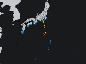 津波注意報発表 鳥島近海でM6.6の地震