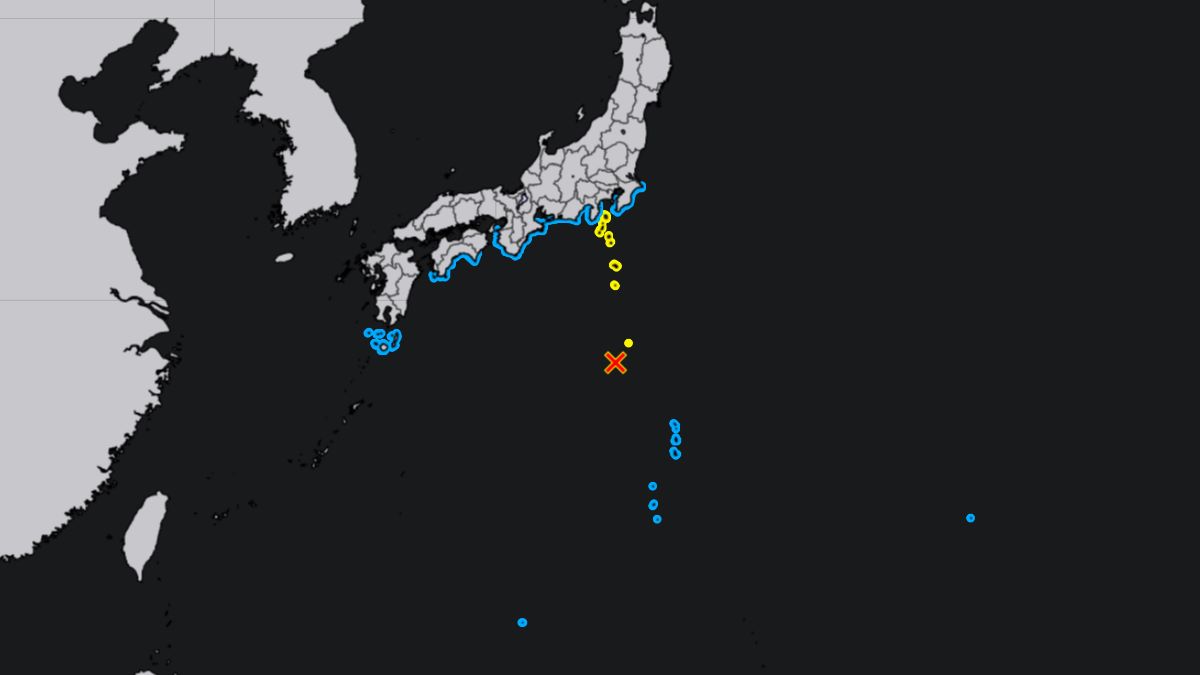 津波注意報発表 鳥島近海でM6.6の地震