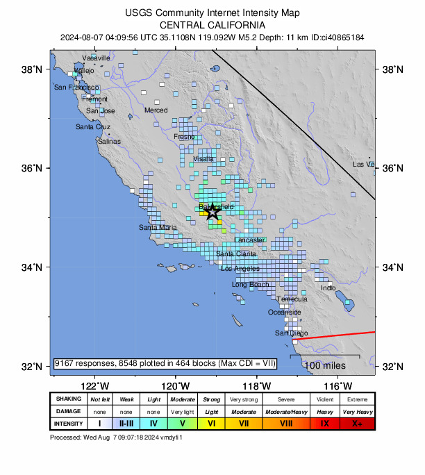 米カリフォルニア州でM5.2の地震 ロサンゼルスでも揺れ、少なくとも30回の余震