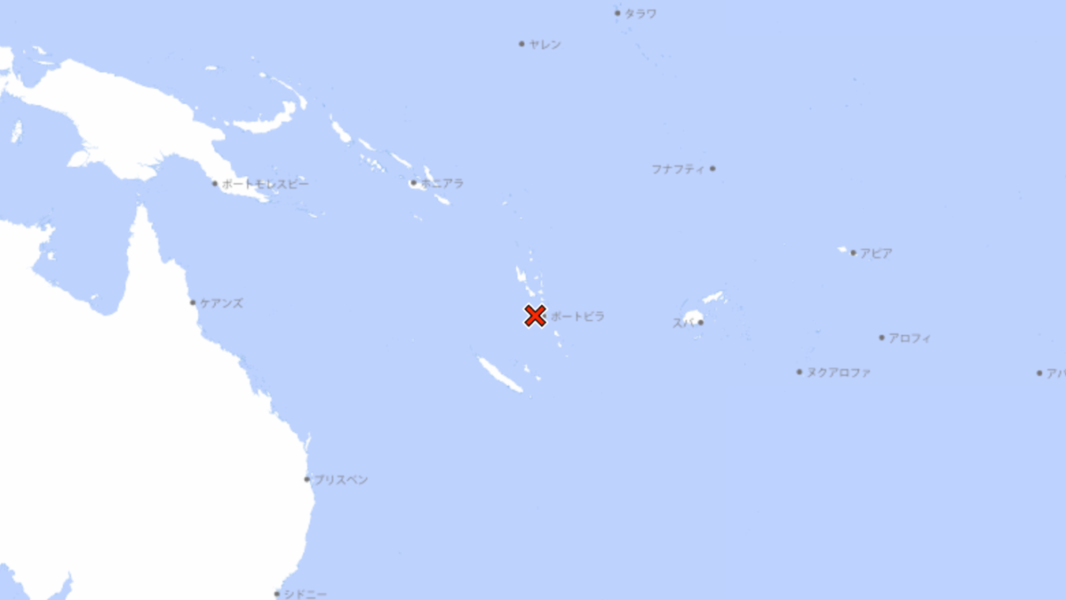 南太平洋バヌアツでM7.4の地震｜2024年12月17日10時47分JST