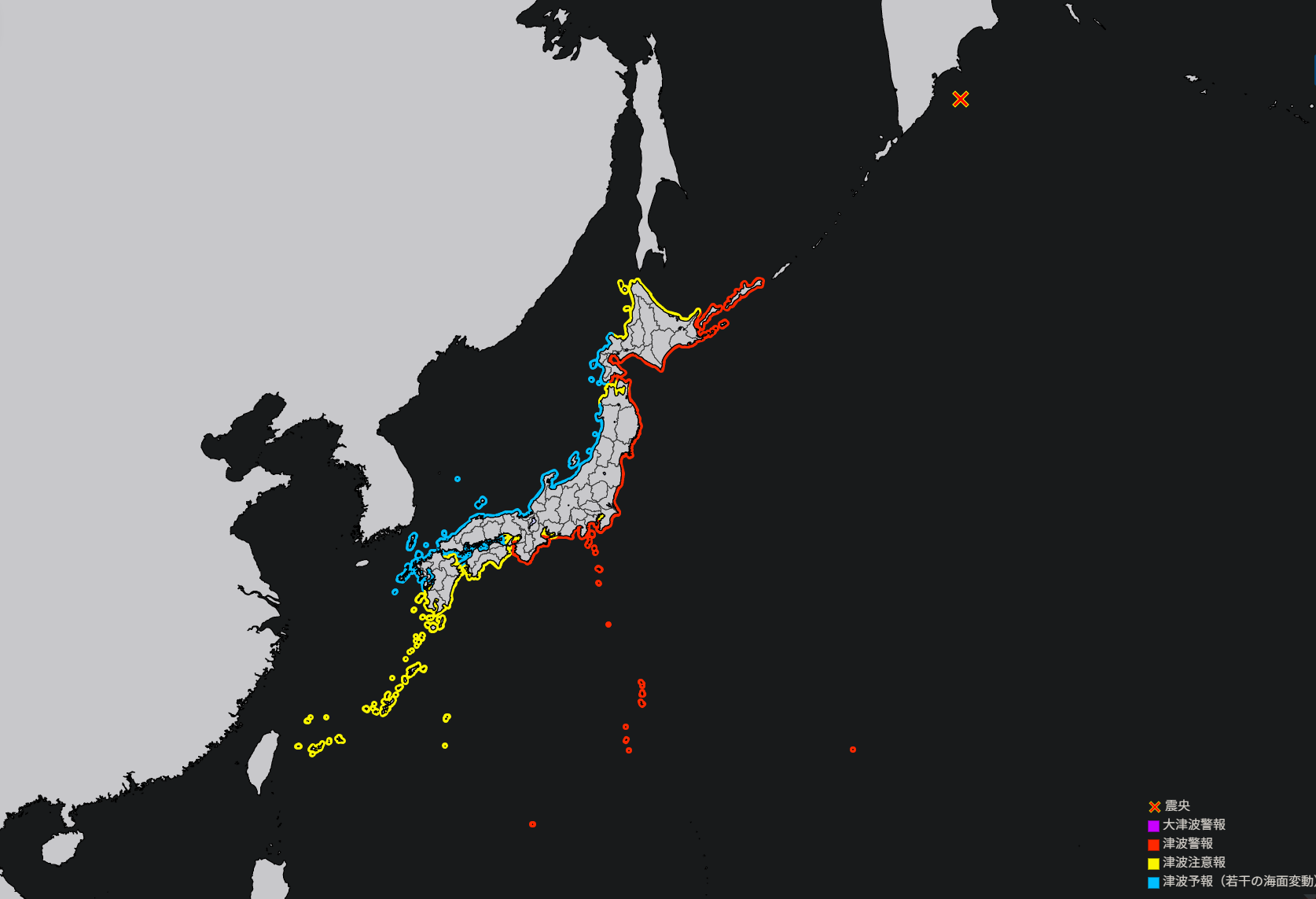 カムチャツカ半島東方沖でM8.7の地震 気象庁が津波警報を発表