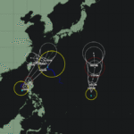 令和7年台風7号・8号・9号でトリプル台風に 3つの台風が同時に存在するのは2024年11月以来