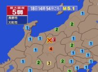長野県で最大震度5弱の地震 震源地は長野県北部 M5.1｜2026年4月18日発生