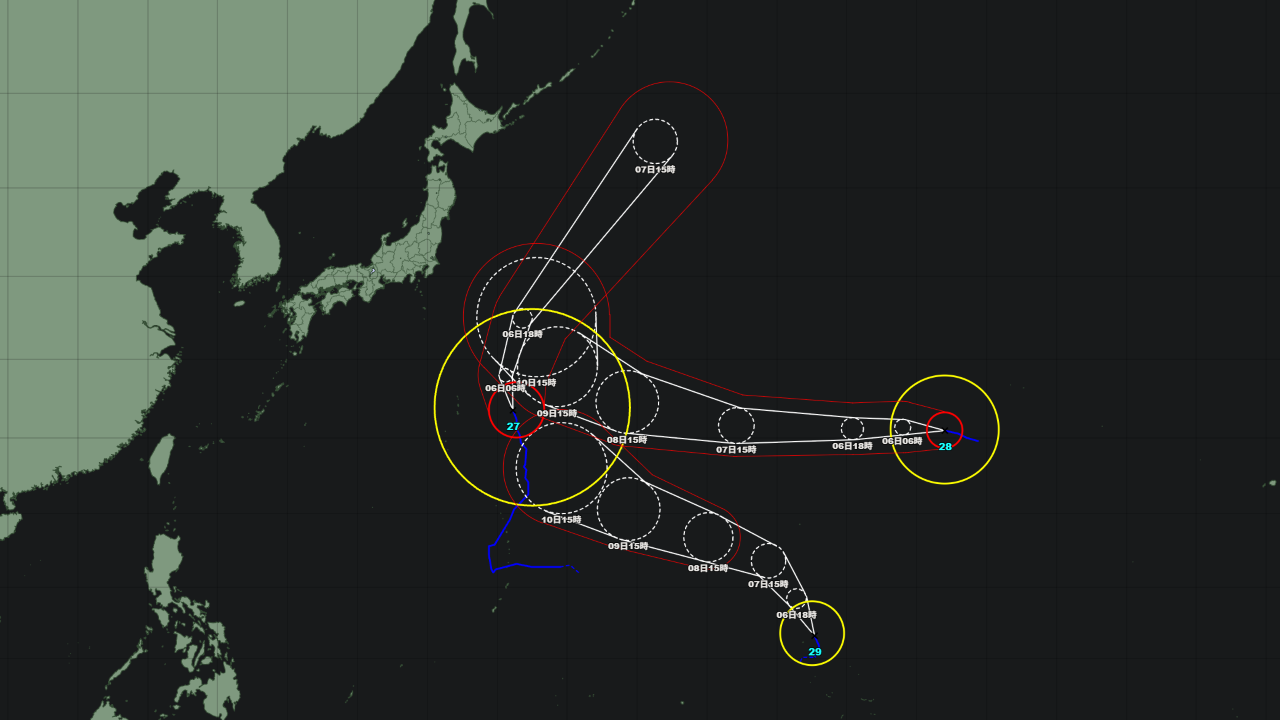台風29号 コグマ 2026年｜10月5日発生 トリプル台風（台風27号・28号・29号）